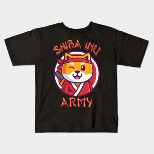 Shiba Inu Army Kids T-Shirt